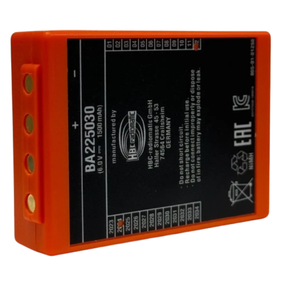 Batterie compatible FUB5AA BA225030 pour télécommande de grue HBC Linus, Spectrum