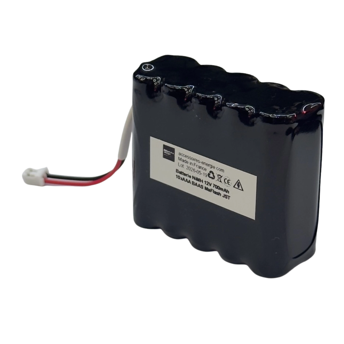Batterie NiMH 12V 700mAh 10xAAA BAAS MaFlash JST