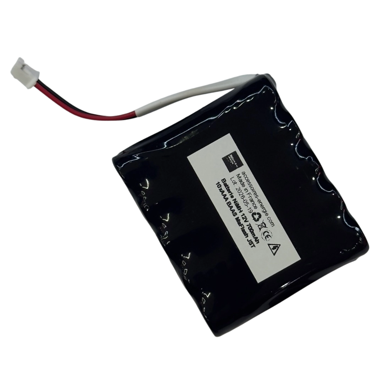 Batterie NiMH 12V 700mAh 10xAAA BAAS MaFlash JST