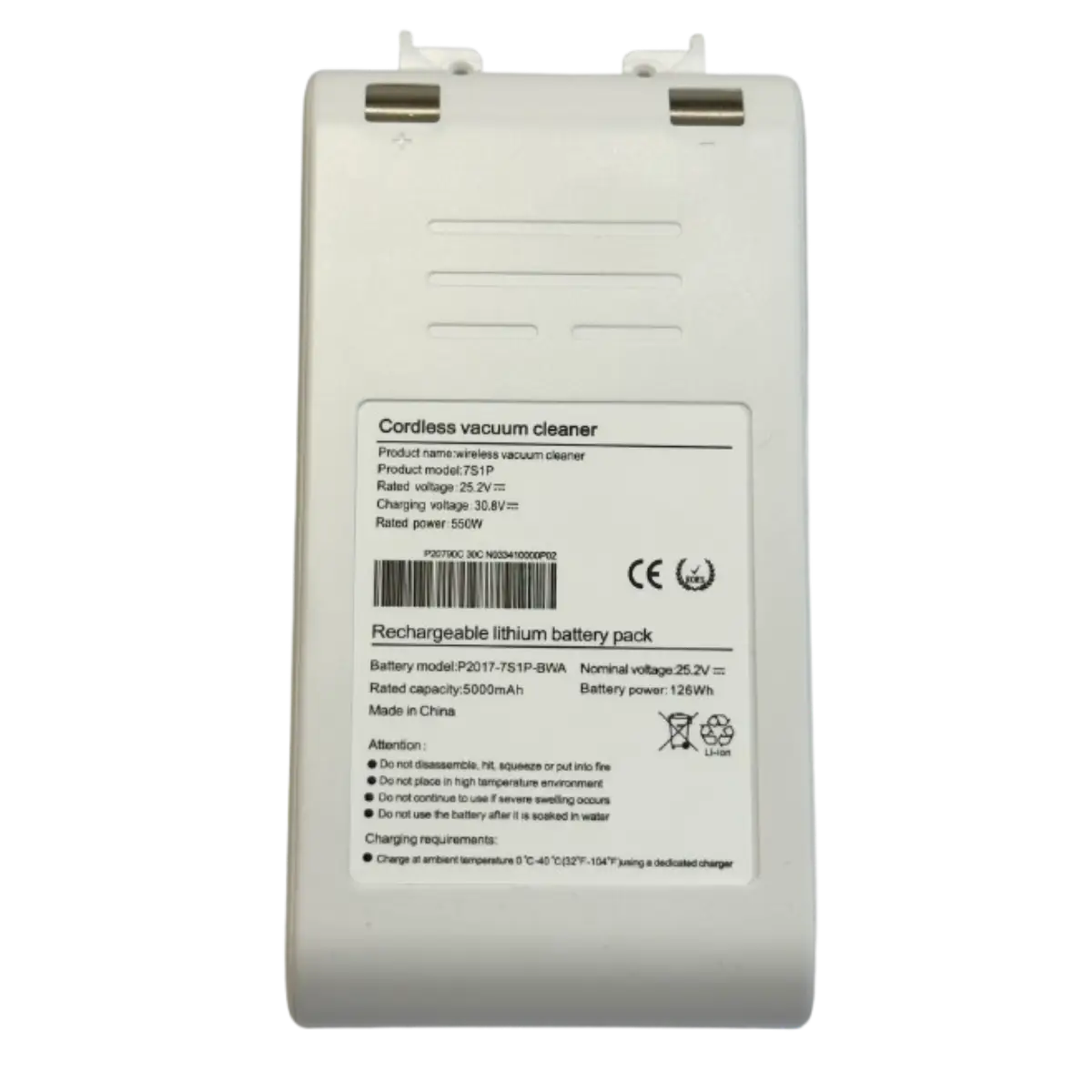 Batterie lithium 25.2V 5000mAh 7S1P avec connecteur 10 broches pour aspirateurs Dreame