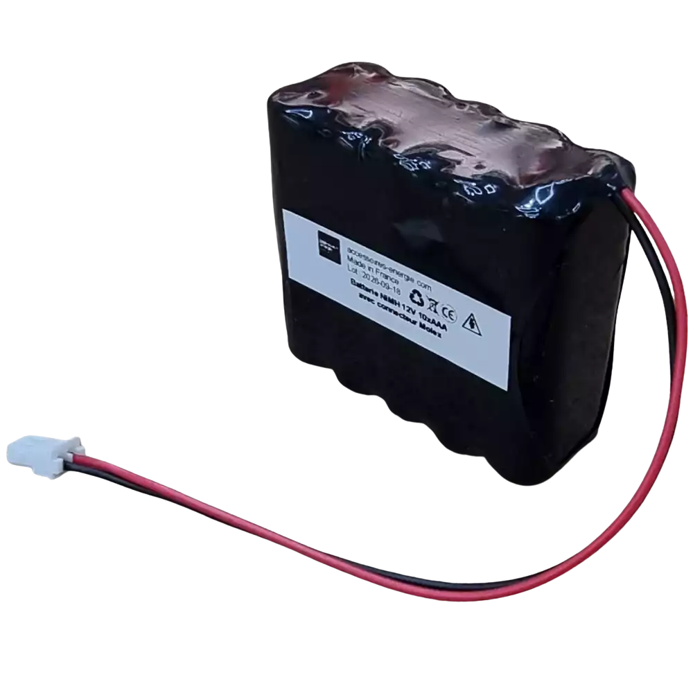 Batterie NiMH 12V 800mAh 10xAAA avec connecteur Molex