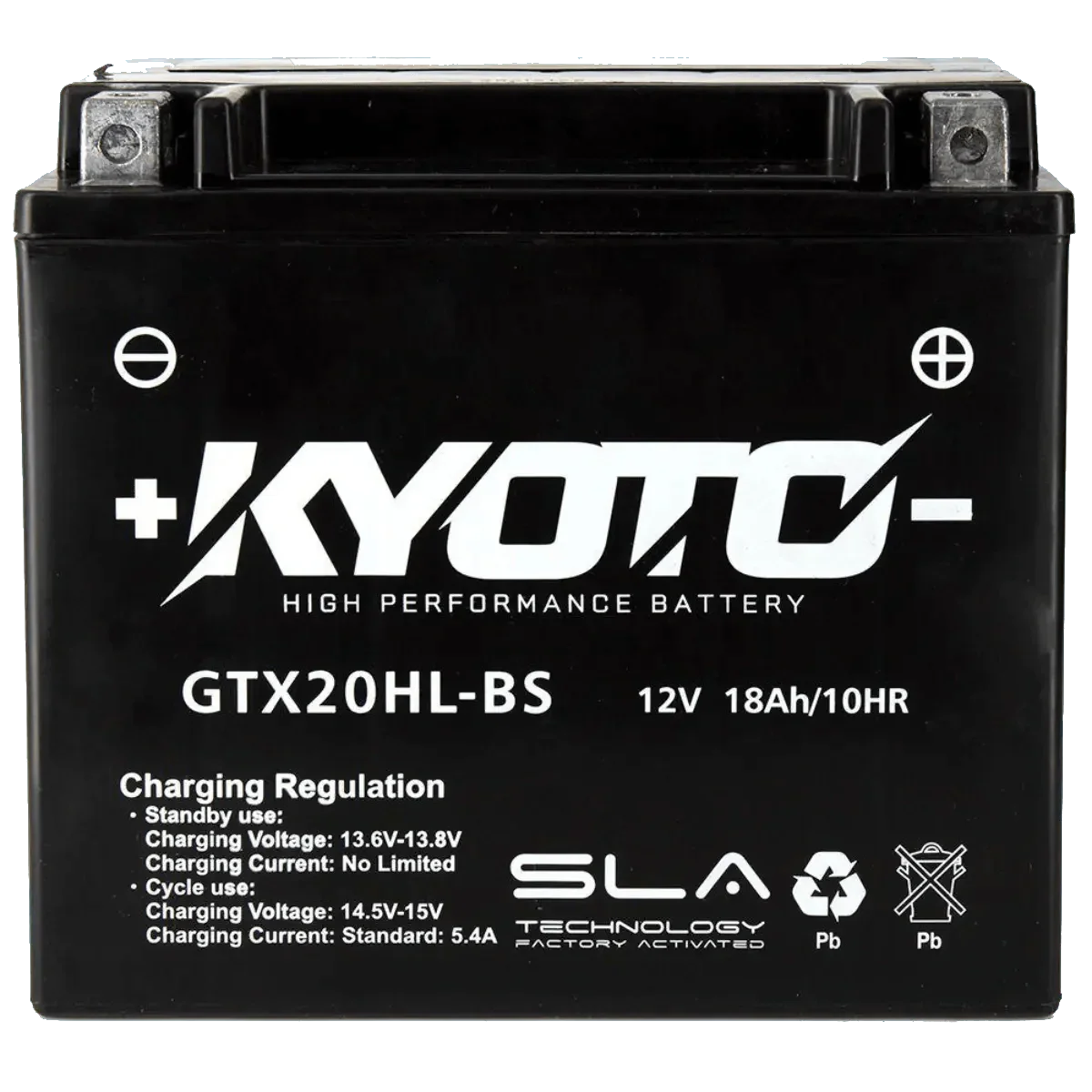 Batterie moto KYOTO GTX20HL-BS 12V 18Ah AGM 310A