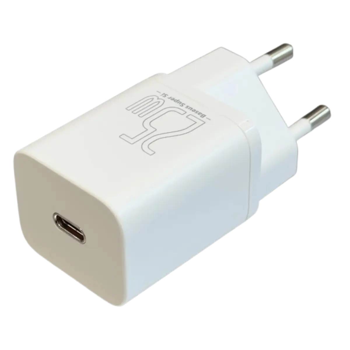 Chargeur 25W iPhone-android-smartphone- - USB-C avec câble - Blanc