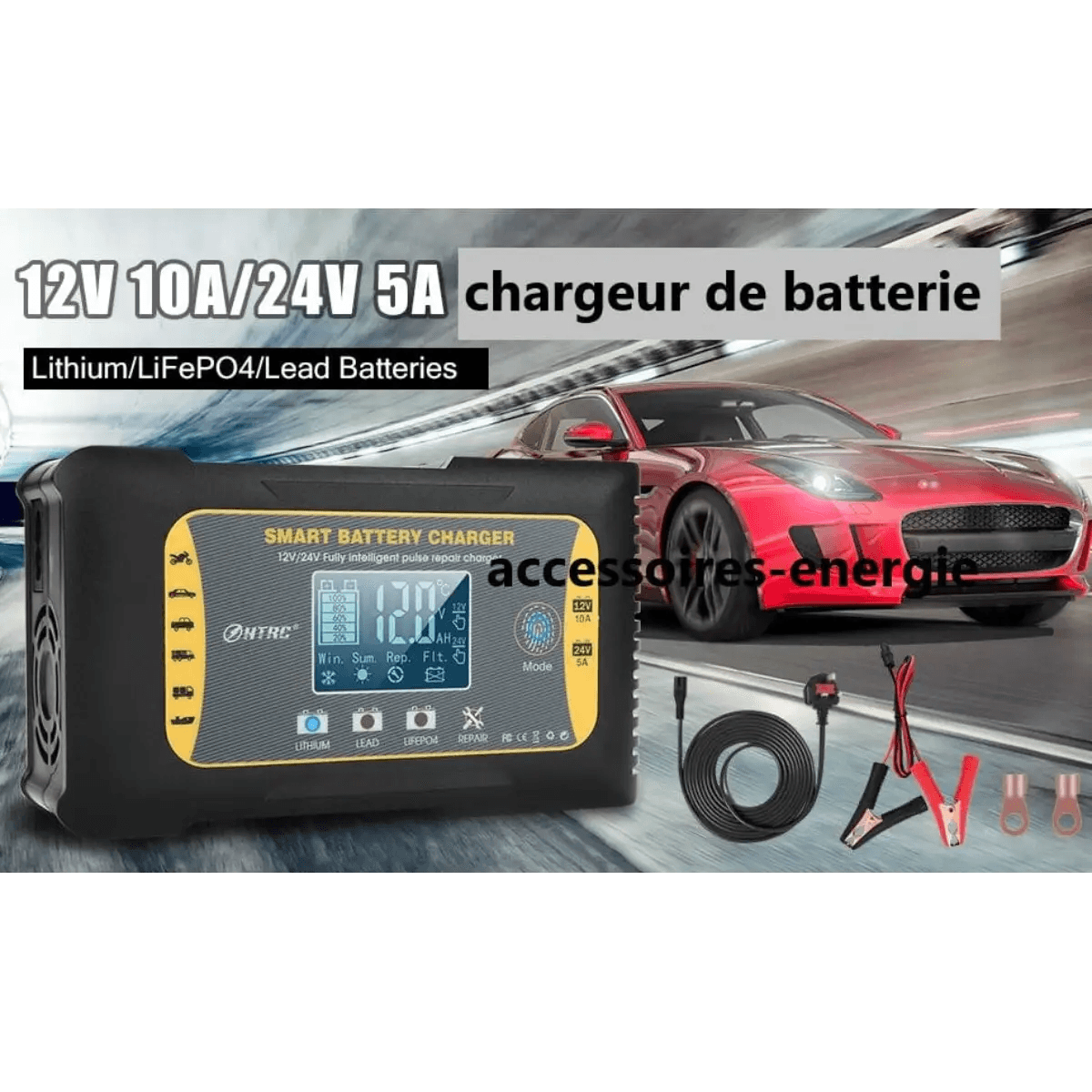 Chargeur Batterie 12v-24v Plomb 10A