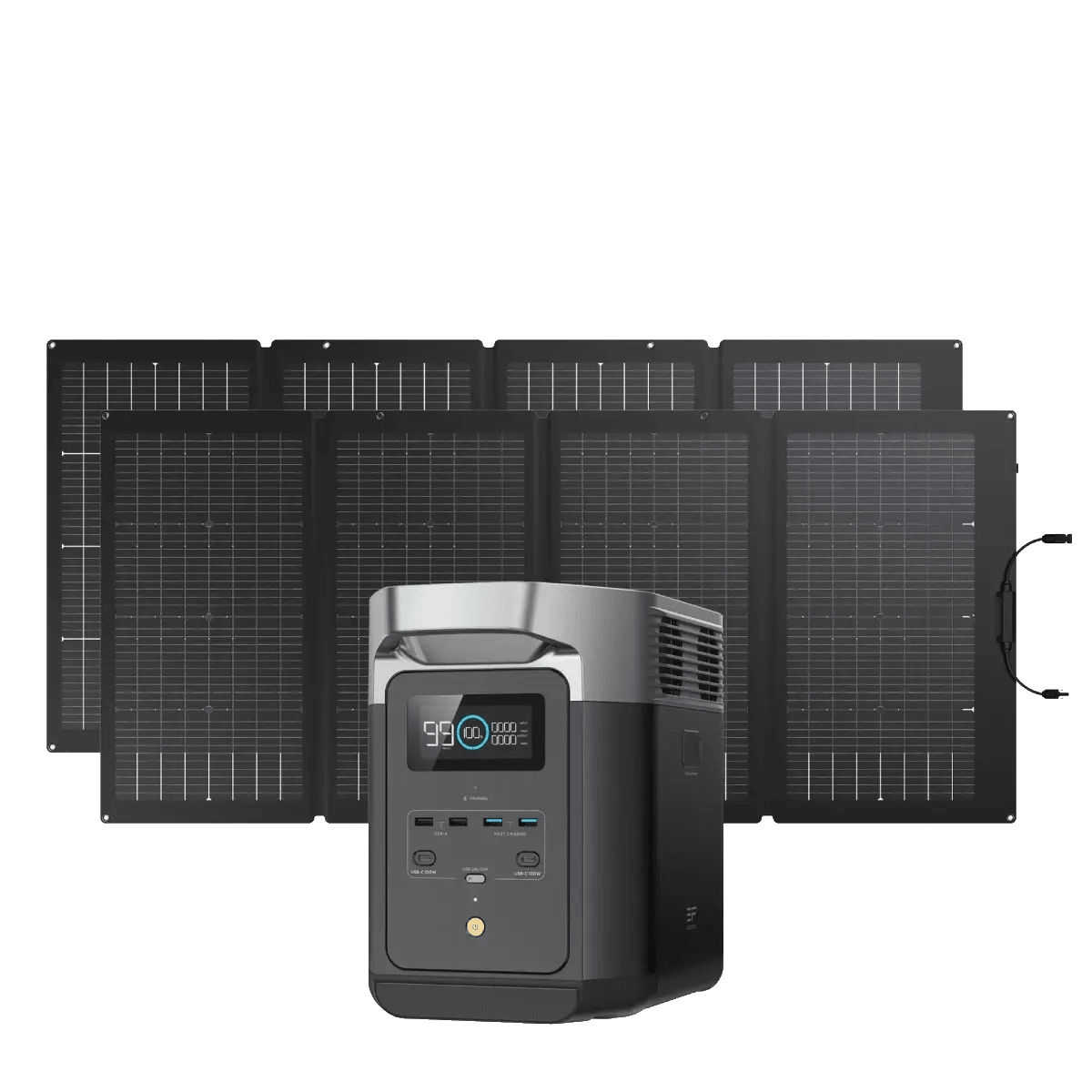 Station électrique 1024Wh Delta 2 + 2 Panneaux solaires portables 220W
