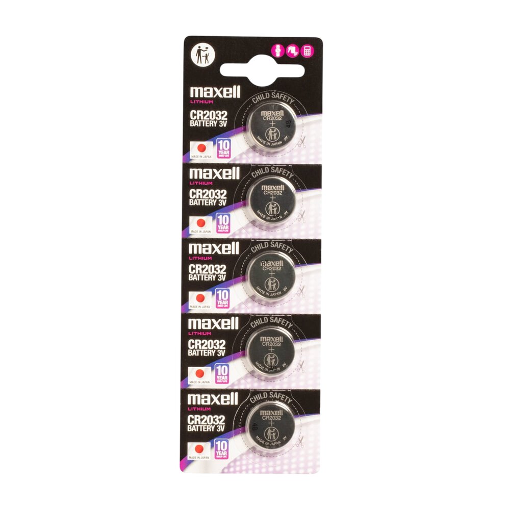 Dimensions de la pile CR2032 Maxell diamètre 20mm hauteur 3.2mm