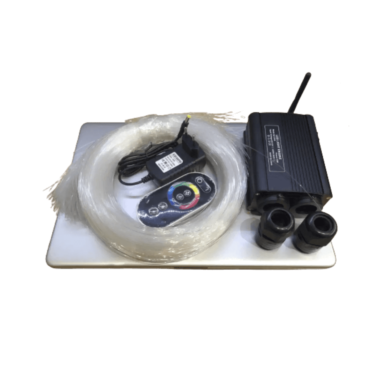 Eclairage fibre optique à double tête RGB avec télécommande RF