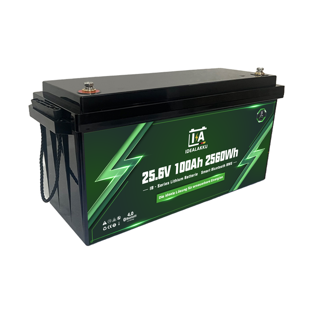Batterie Lithium LiFePO4 24V 100Ah IDEALAKKU IB-24-100 Bluetooth BMS intégré – Remplacement AGM Gel