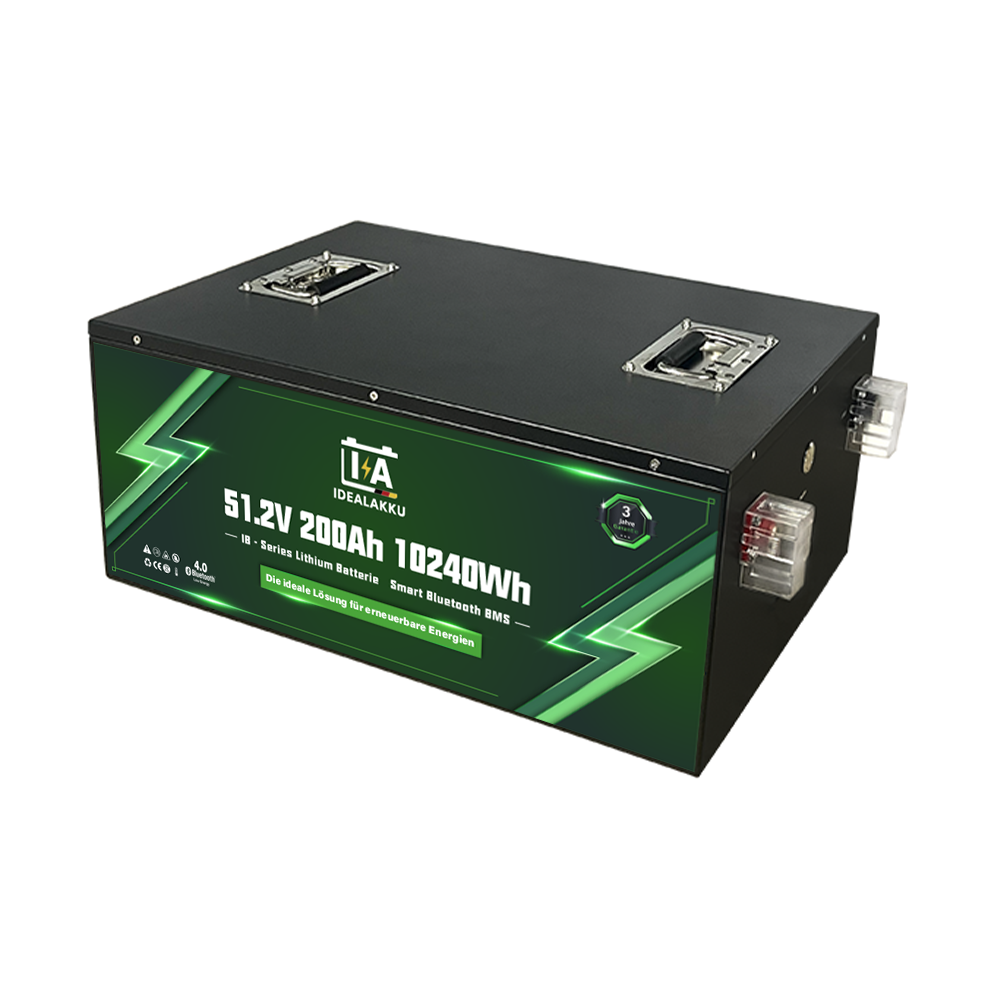 Batterie Lithium LiFePO4 48V 200Ah IB-48-200 IDEALAKKU – 51.2V 10240Wh Bluetooth BMS intégré
