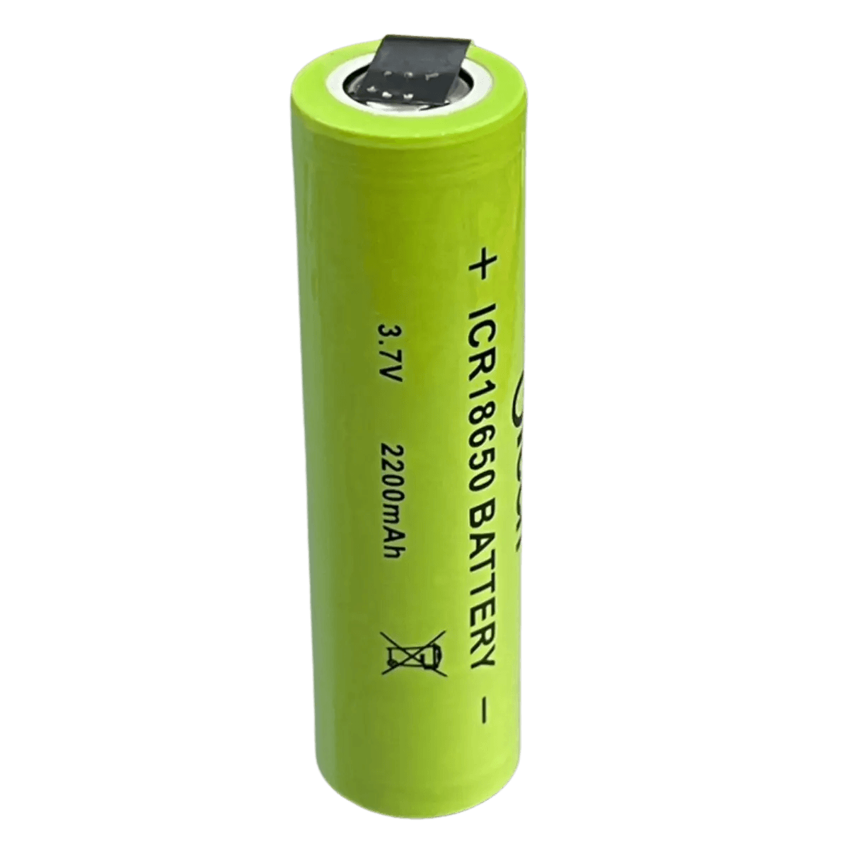 Batterie ICR18650 Li-ion 3.7V 2200mAh avec languettes à souder