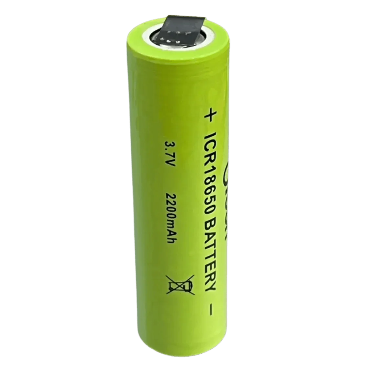 Batterie ICR18650 Li-ion 3.7V 2200mAh avec languettes à souder