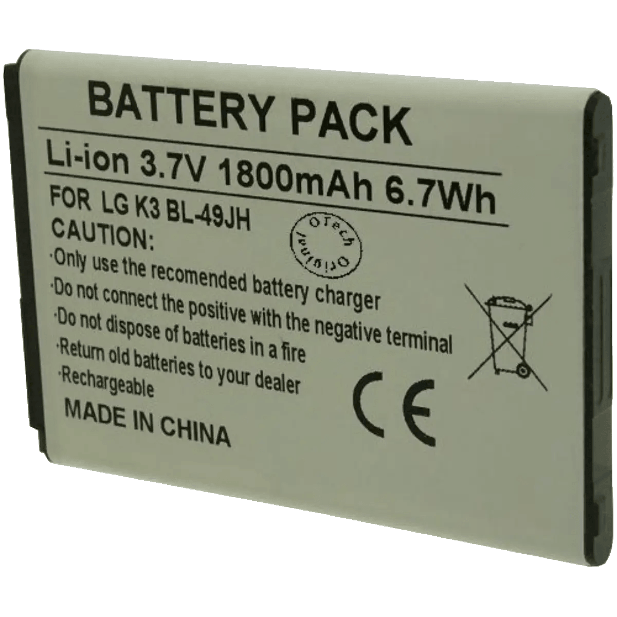 Batterie pour téléphone portable LG K3, K4, ZONE 3, P396, K120E