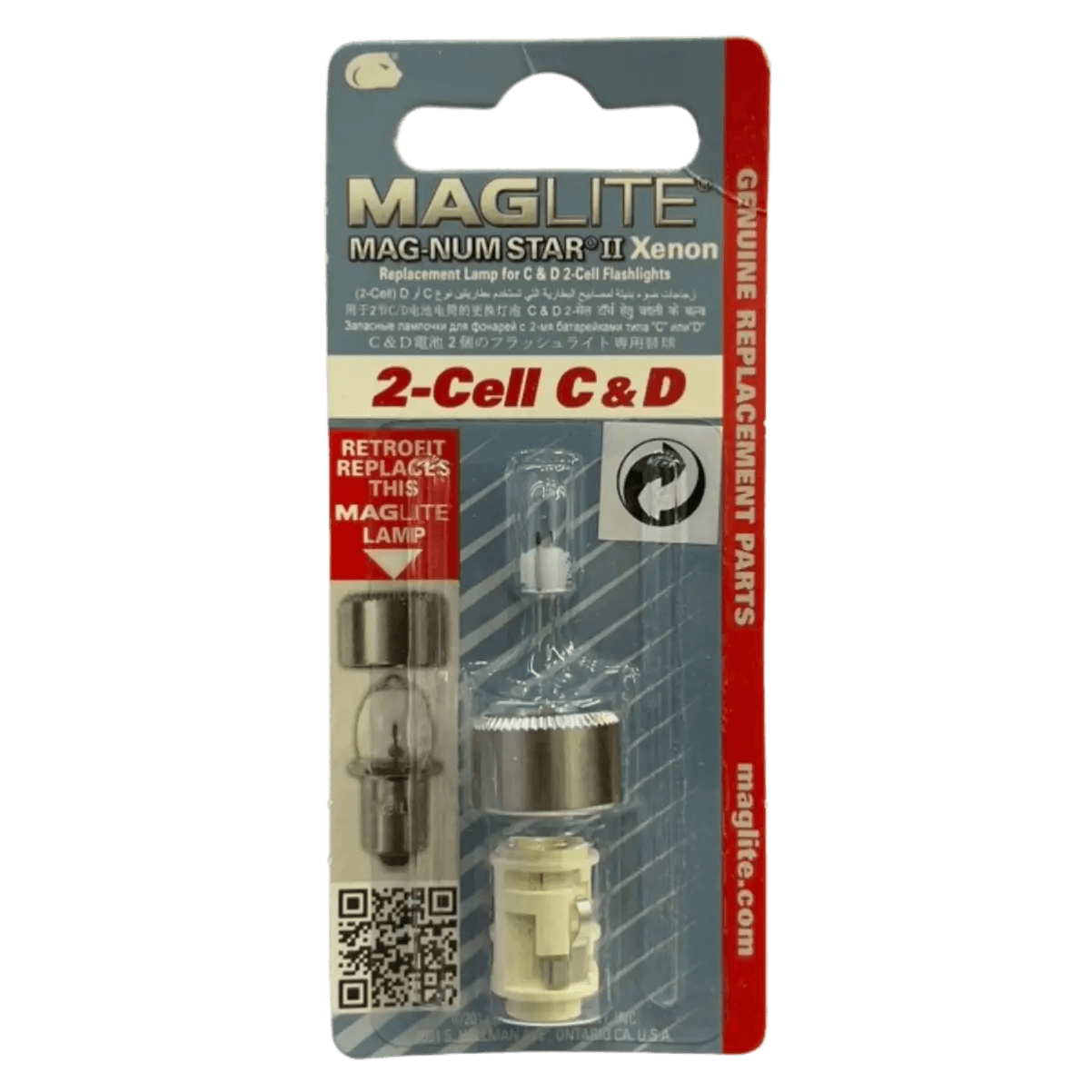 Ampoule 2-Cell C/D Mag-num Star 2 Xenon pour lampe de poche Maglite