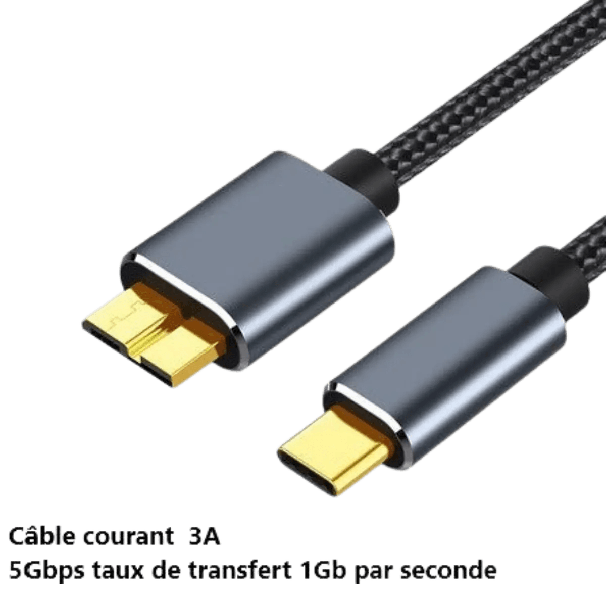 Câble de transfert micro B male vers USB-C