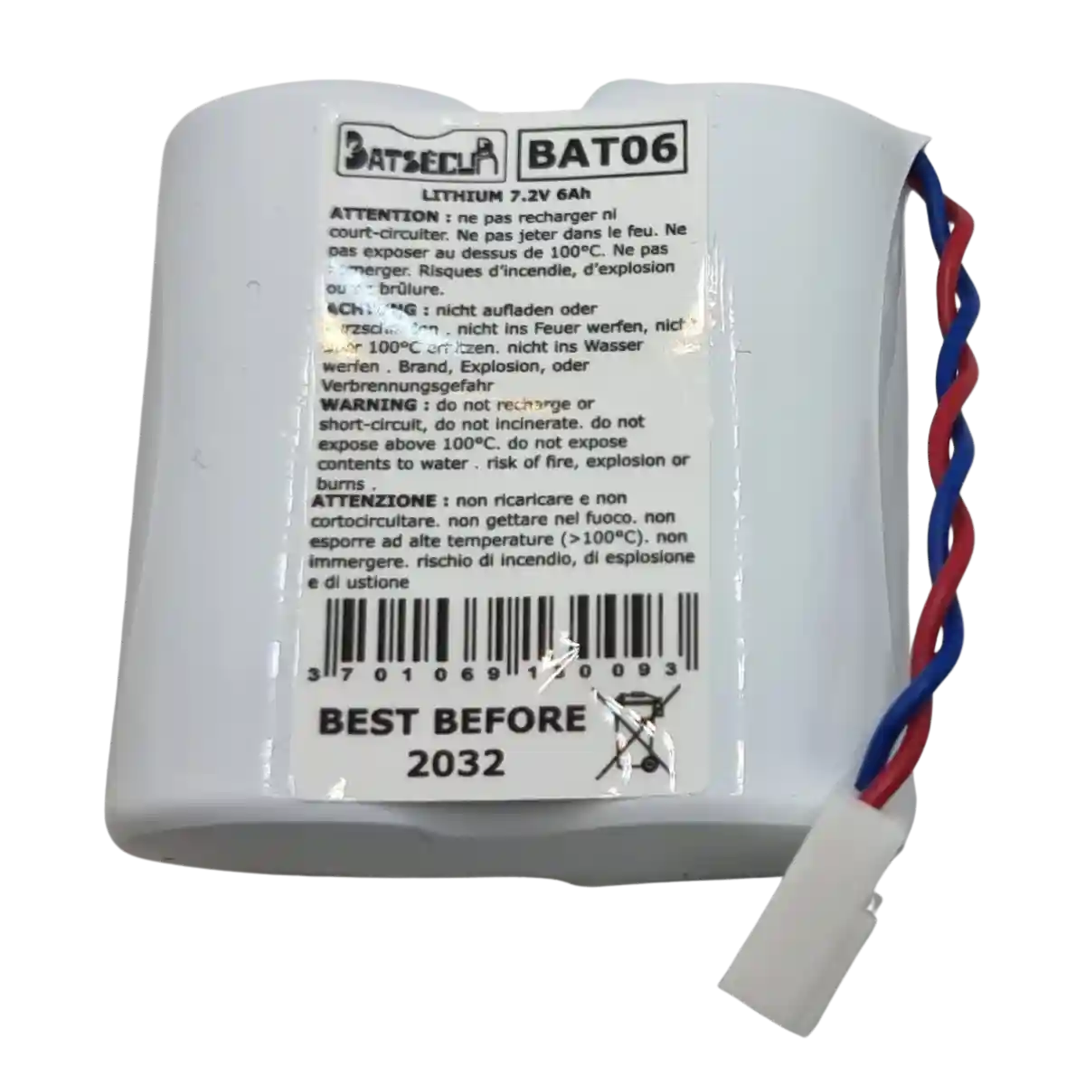 Pile Lithium BATLI06 / BAT06 7.2V 6Ah Compatible Alarme Hager Daitem Logisty Atral