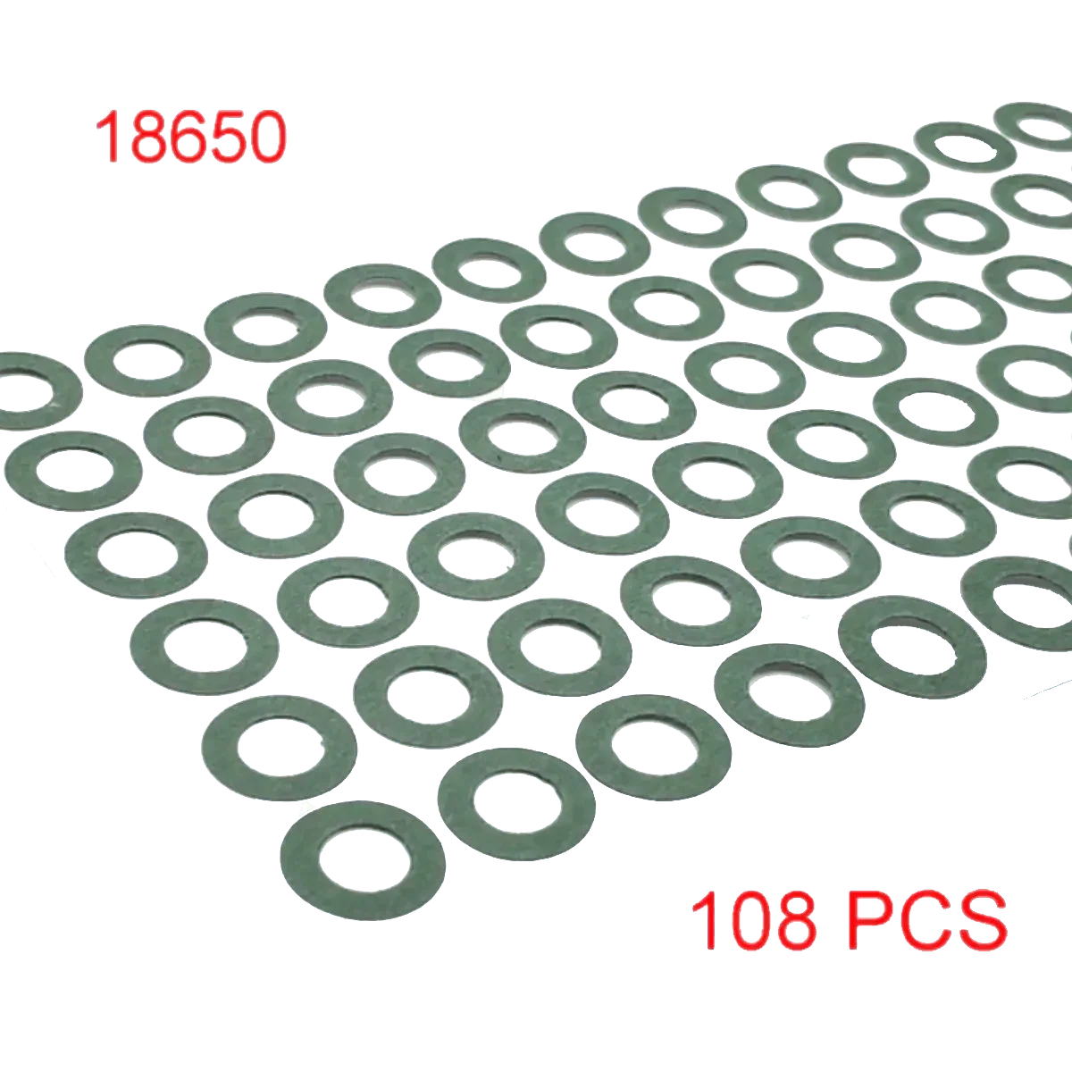 Plaquette de 108 joints isolants autocollants pour cellules 18650