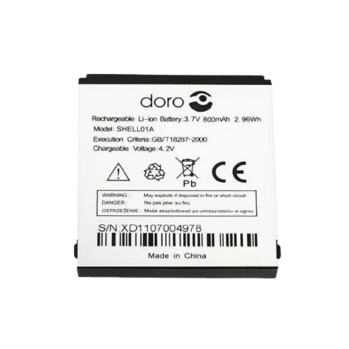 Batterie Original pour Doro Phoneeasy Shell01