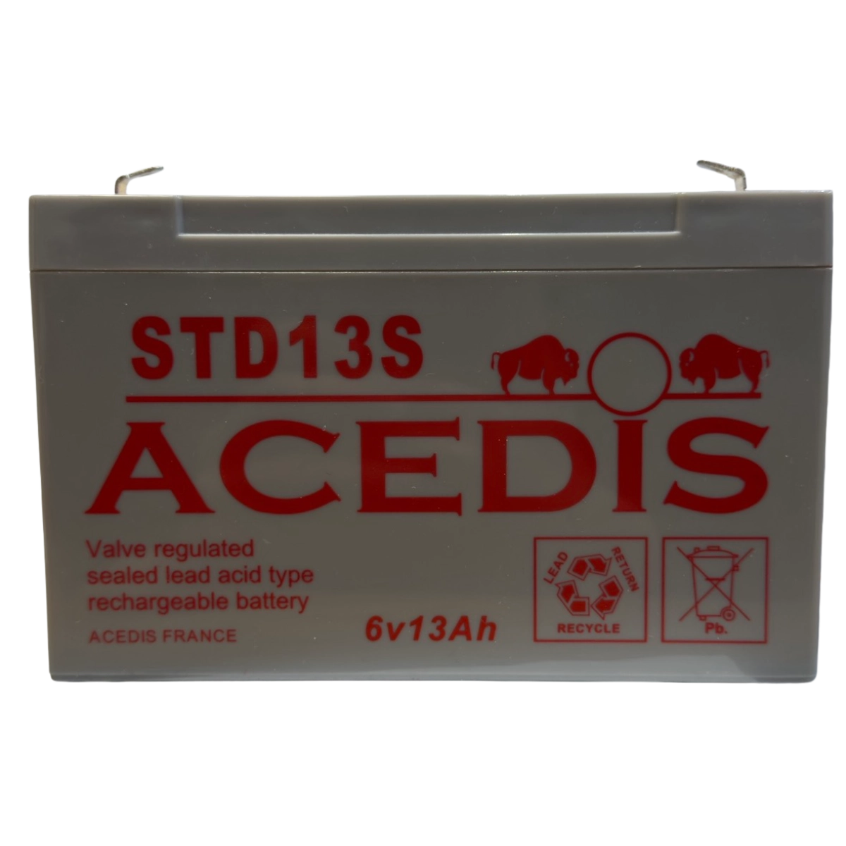 Face - Batterie Plomb AGM 6V 13Ah STD13S – Sans Entretien