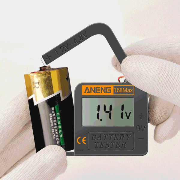 Testeur de batterie, détecteur de capacité de batterie, testeur de piles AA/ AAA, piles rechargeables 90 x 60 mm, piles bouton pour mesurer la puissance  de la batterie : : High-Tech