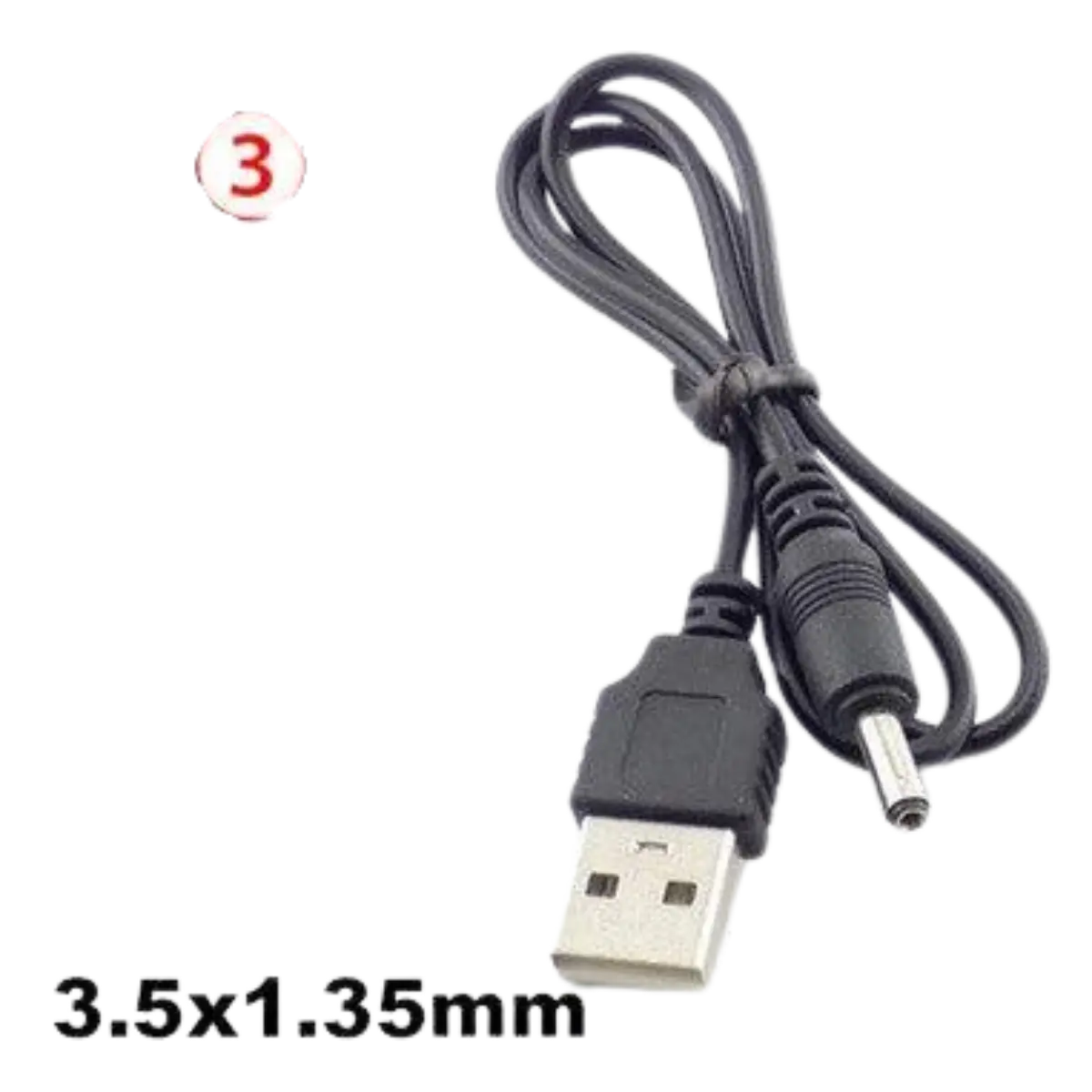 Câble d'alimentation DC USB vers Jack DC 3.5 x 1.35mm