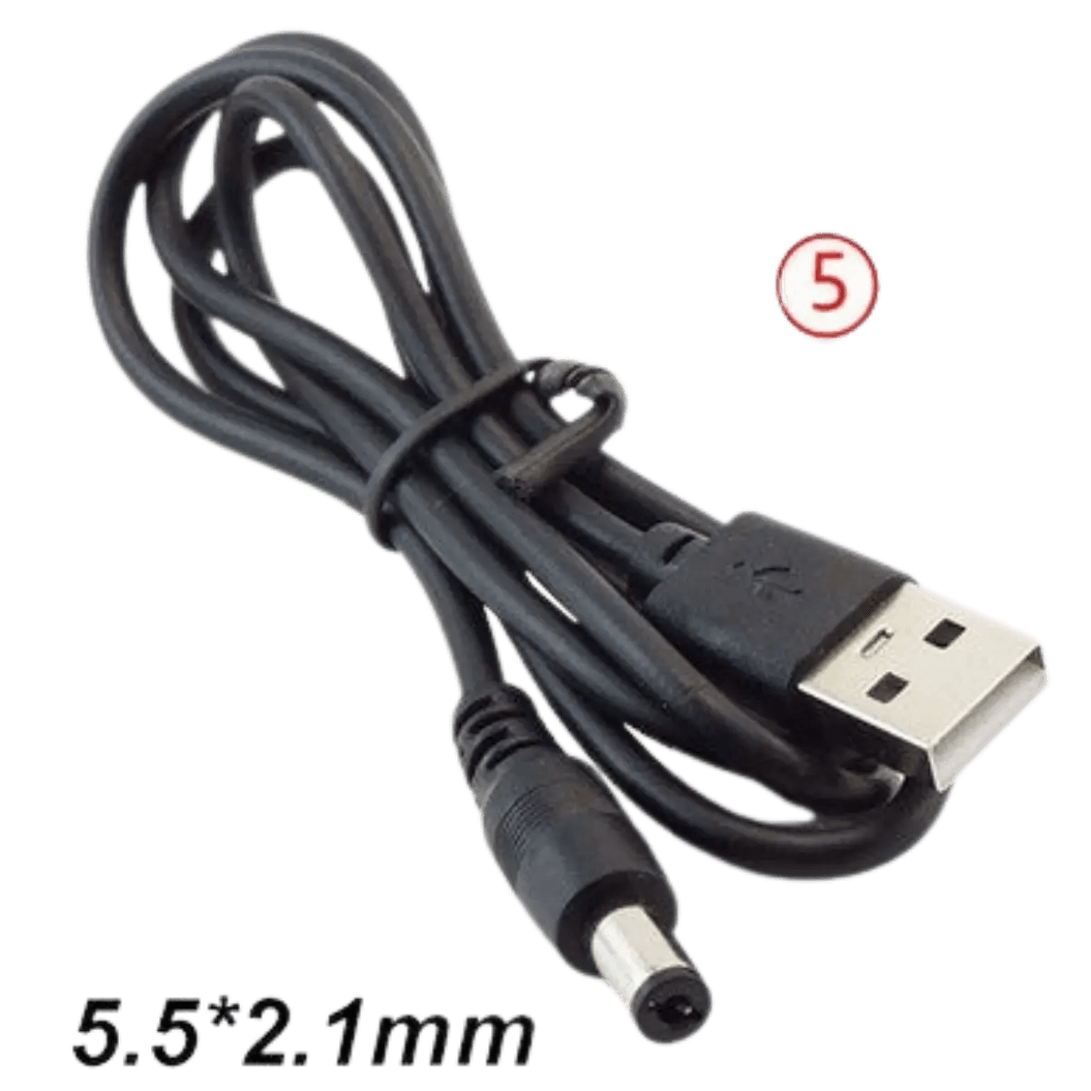 Câble d'alimentation DC USB vers Jack DC 5.5 x 2.1mm