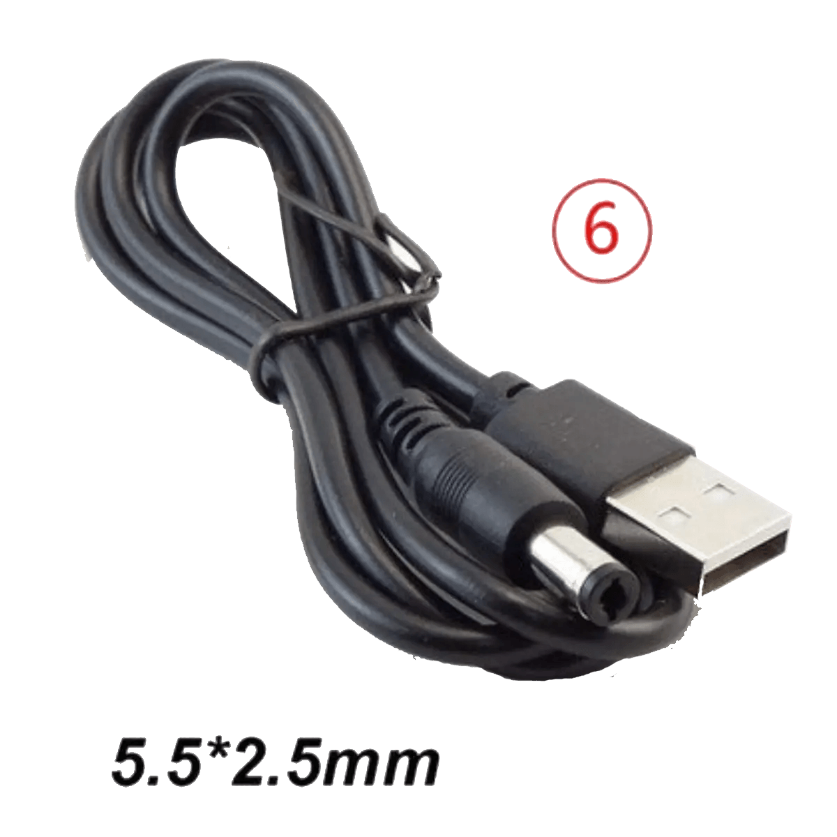 Câble d'alimentation DC USB vers Jack DC 5.5 x 2.5mm