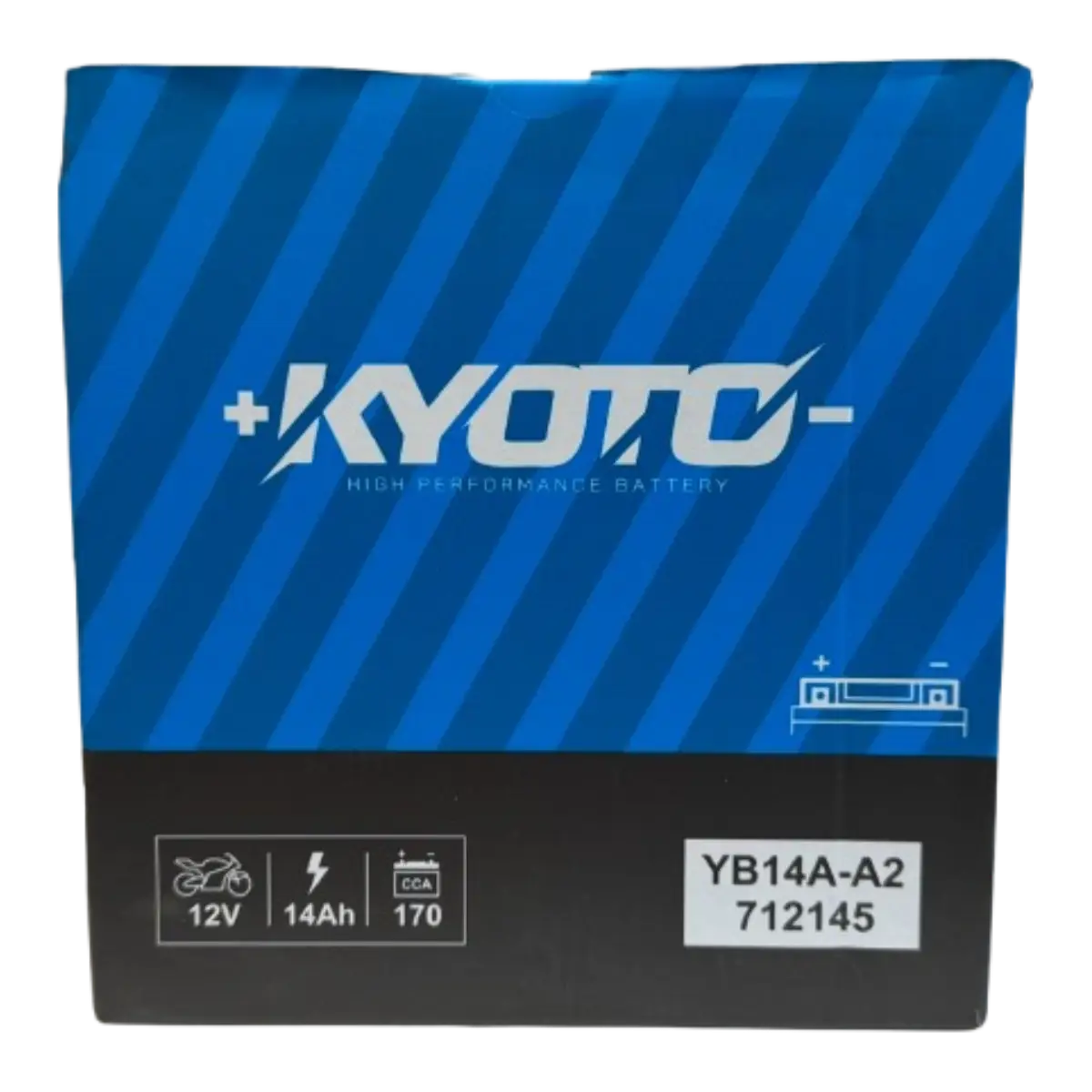 Kyoto - Batterie YB14A-A2 avec entretien, livrée avec Pack Acide