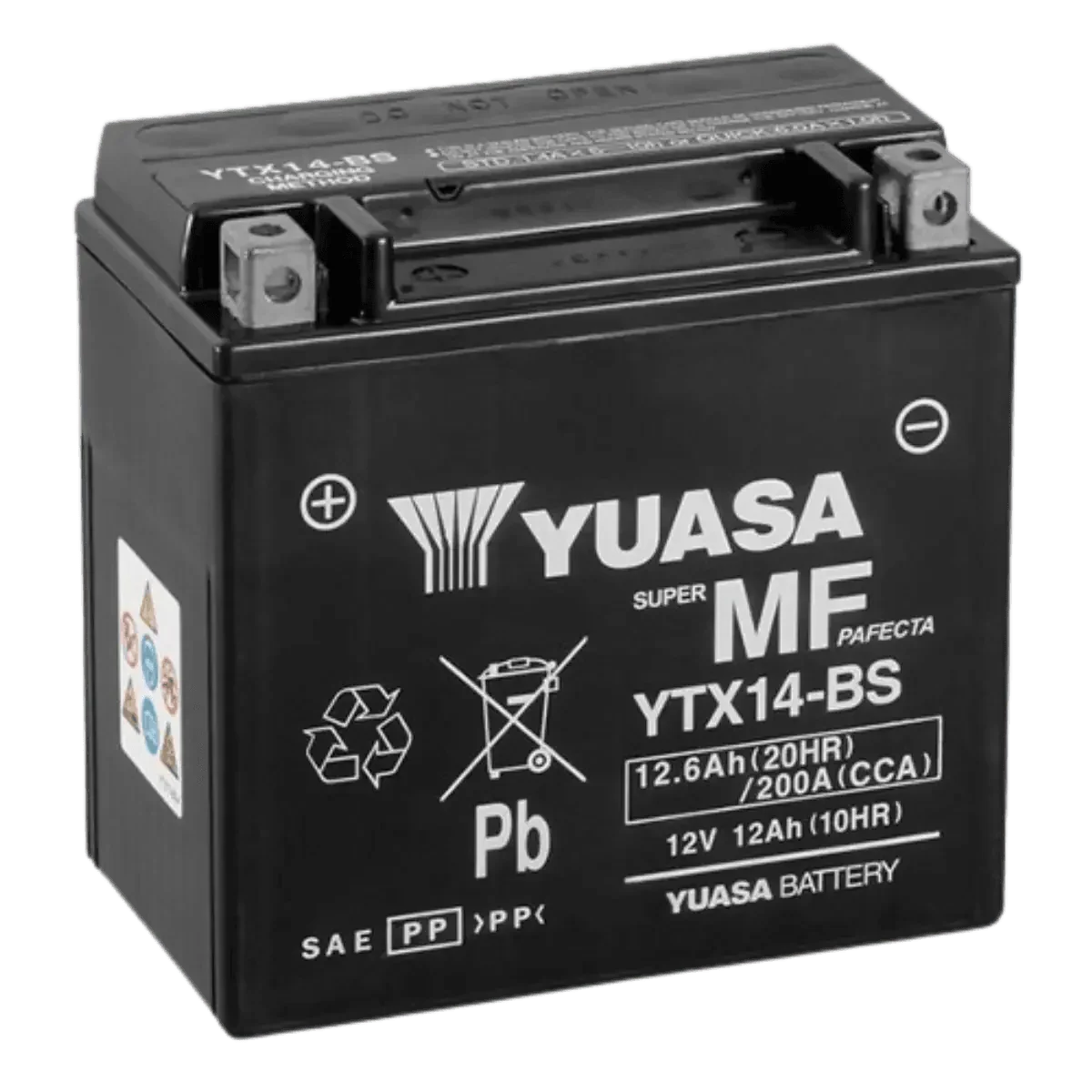 Batterie moto YUASA YTX14-BS 12V 12Ah AGM