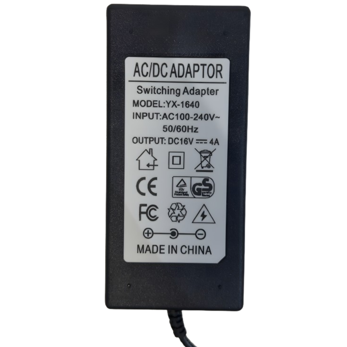 Adaptateur secteur AC/DC 16V 4A – Alimentation 64W – Fiche 5.5 x 2.5 mm