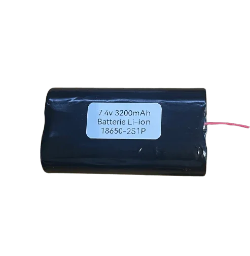 Batterie 7.4V 3500mAh Li-ion 2S1P 18650 avec BMS et sortie fils