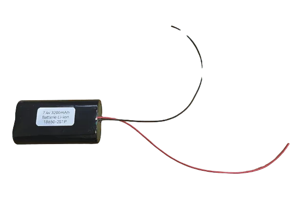 Pack Li-ion 2x18650 7.4V avec BMS, autre vue