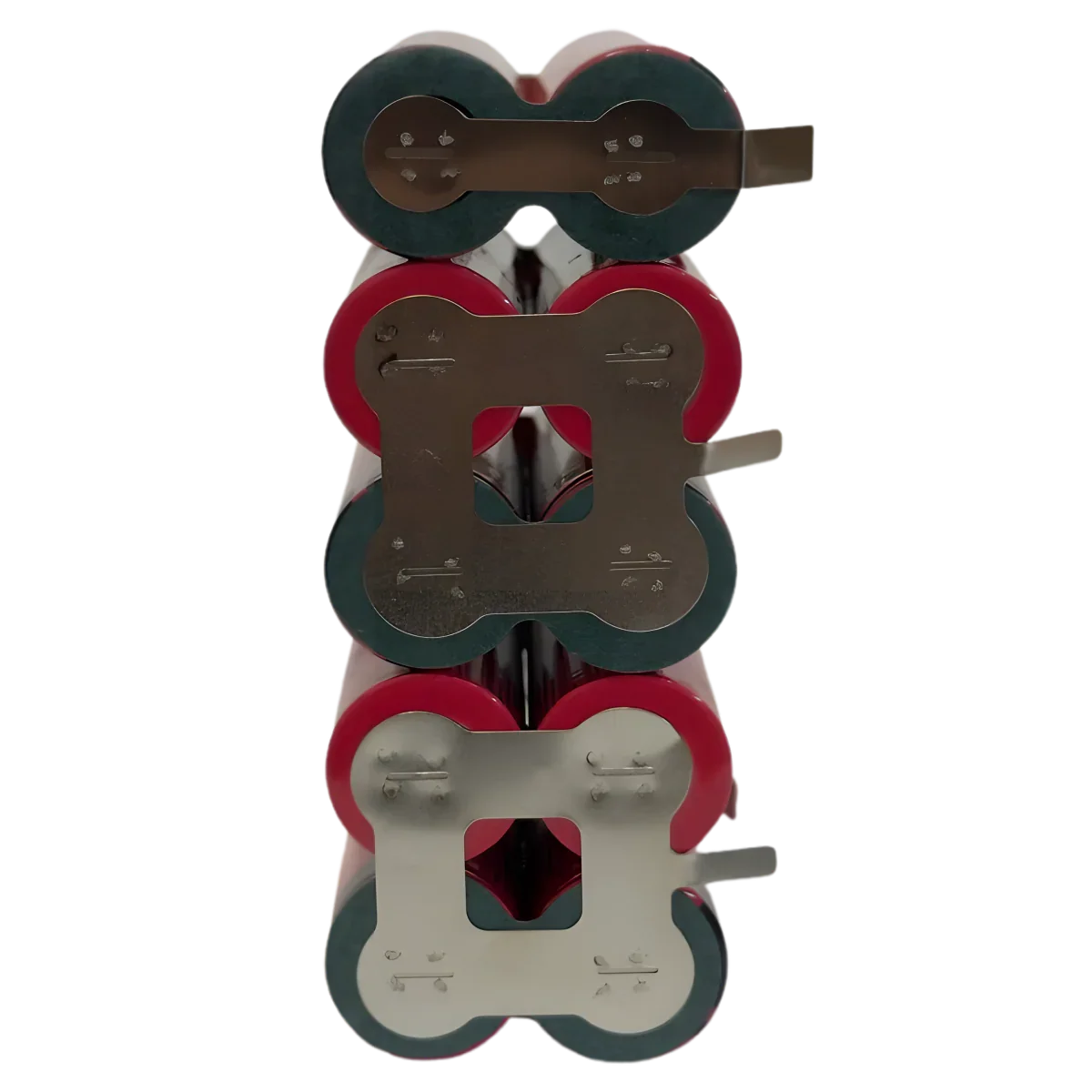 Pack batterie Li-ion 5S2P 18V 7Ah de dix cellules 18650 - vue des pattes à souder