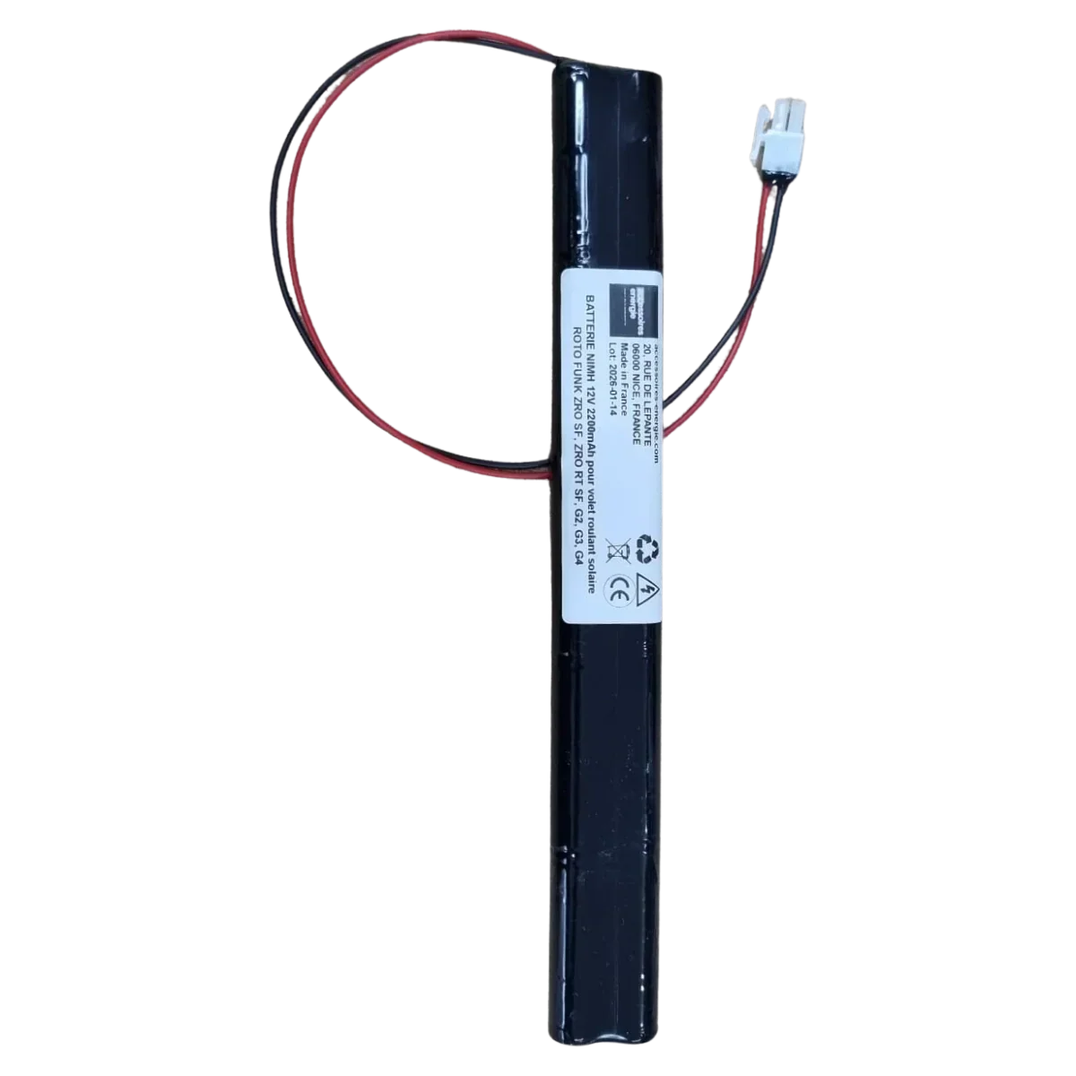 Batterie NiMH 12V volet roulant solaire TOIROL UNAFERM - vue principale