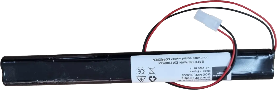 Batterie NiMH 12V 2200mAh pour moteur de volet roulant solaire SOPROFEN