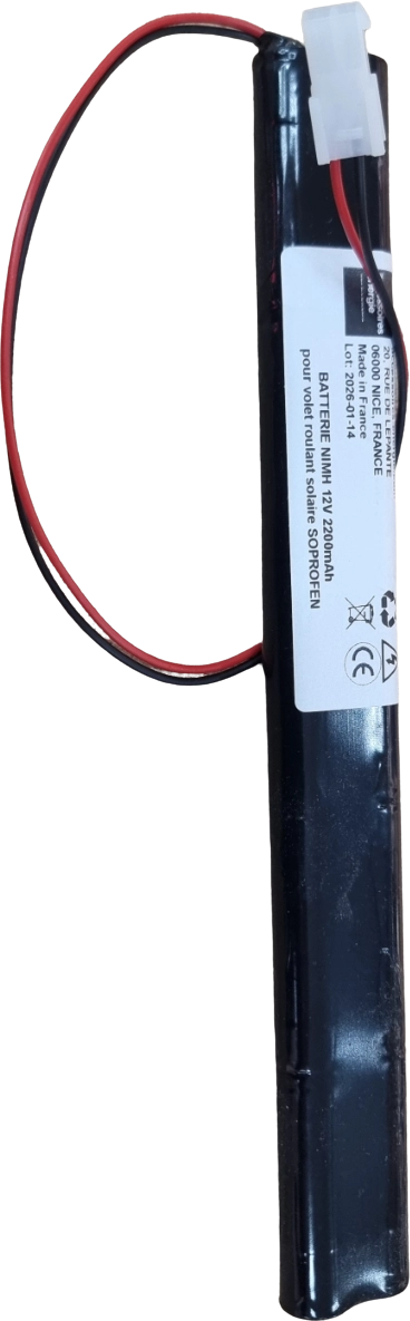 Batterie NiMH 12V 2200mAh pour moteur de volet roulant solaire SOPROFEN