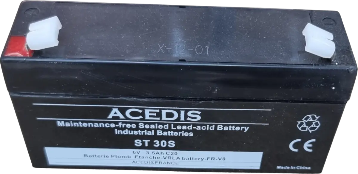 Batterie Plomb AGM ACEDIS ST30S 6V 3.5Ah – Faston 4.75mm – Alarme UPS Médical