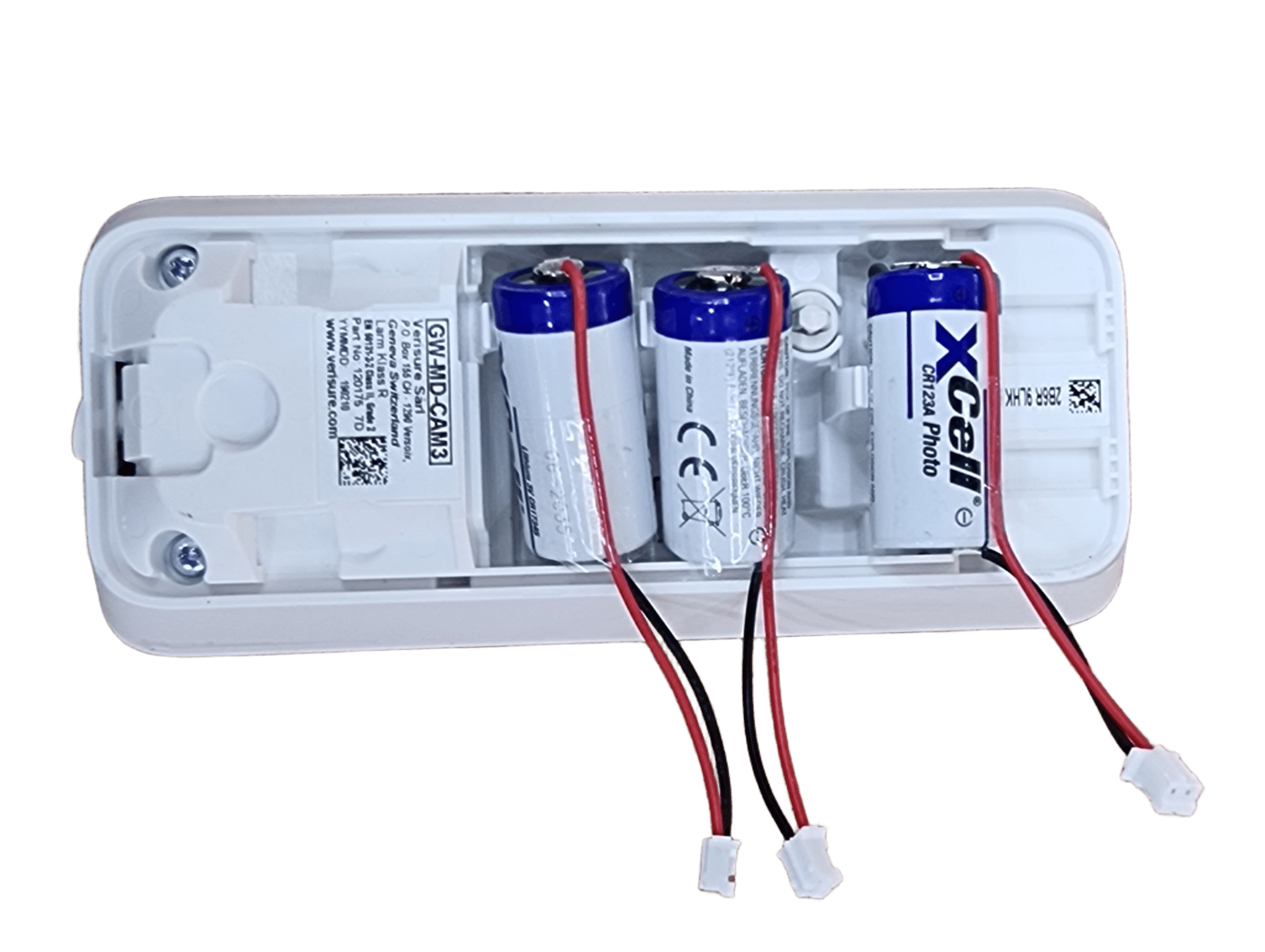 Pile CR123A 3V 1350mAh avec Connecteur – Compatible Alarme Verisure