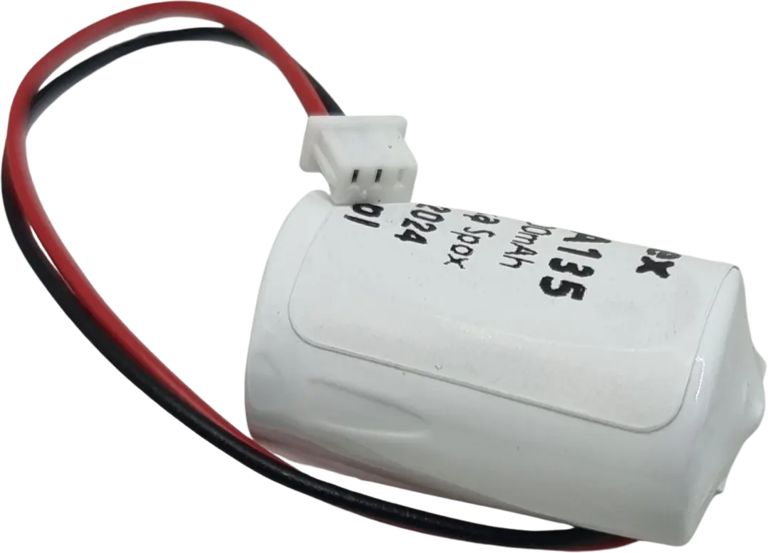 Pile ER14250 3.6V 1/2AA PLC automate connecteur 2 fils sur prise 3 points