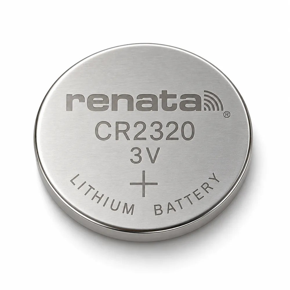 Illustration de pile bouton lithium Renata CR2320 3 V, vue de face