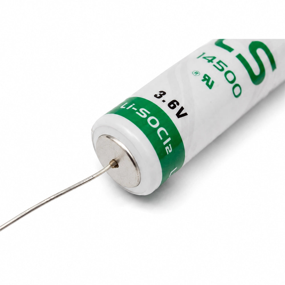 Détail des fils axiaux de la pile SAFT LS14500 CNA