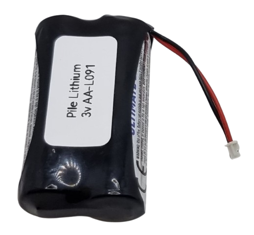 Pack pile lithium 3V 2xAA avec connecteur – Batterie alarme AA-L091 3000mAh