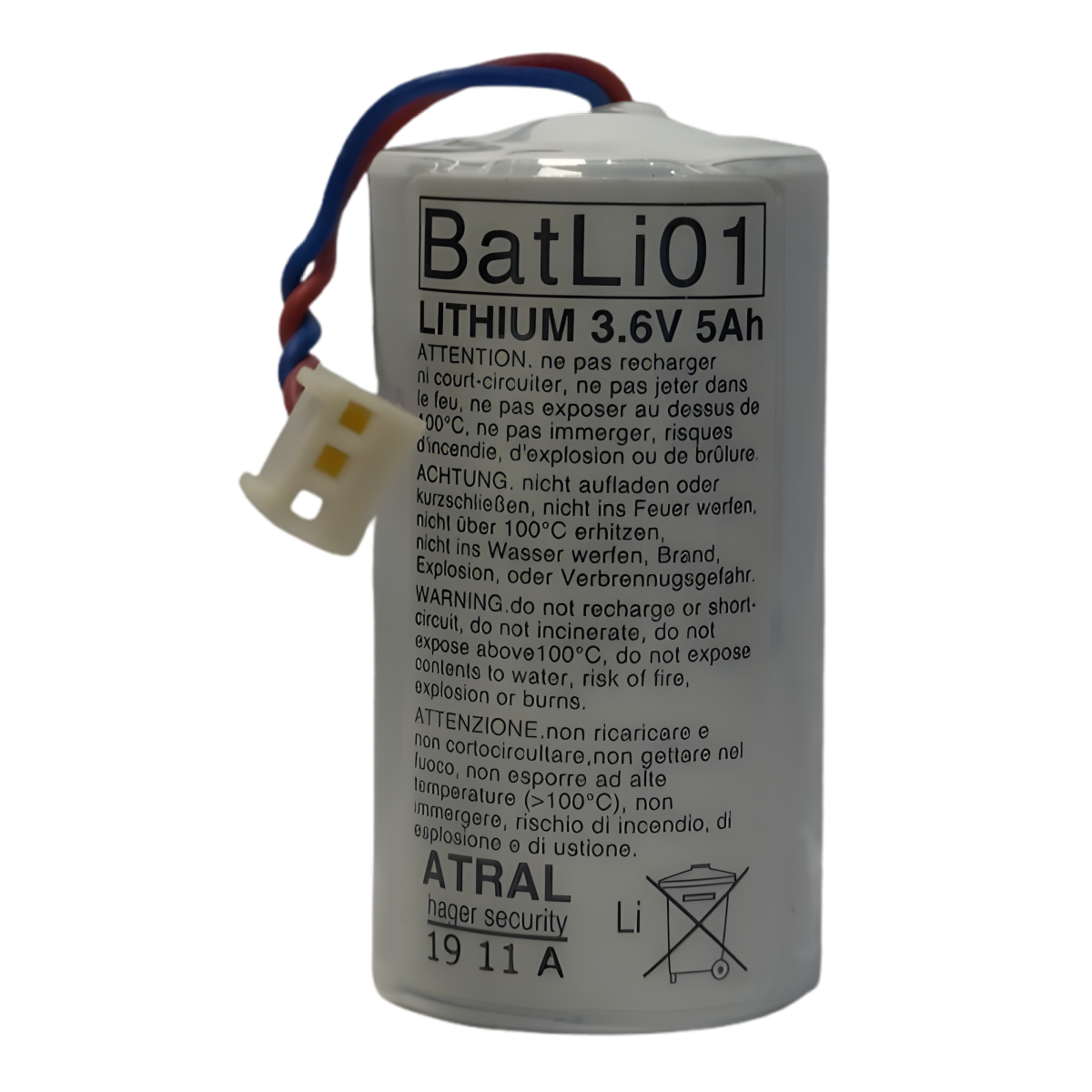 Pile d'origine BATLI01 pour alarme HAGER ATRAL DAITEM