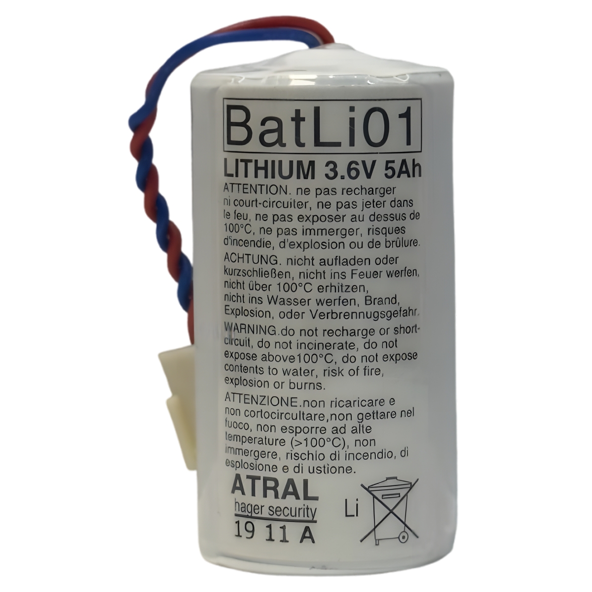 Pile d'origine BATLI01 pour alarme HAGER ATRAL DAITEM