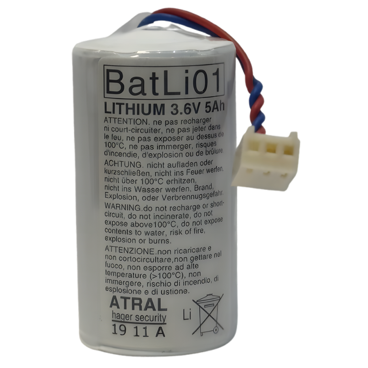 Pile d'origine BATLI01 pour alarme HAGER ATRAL DAITEM