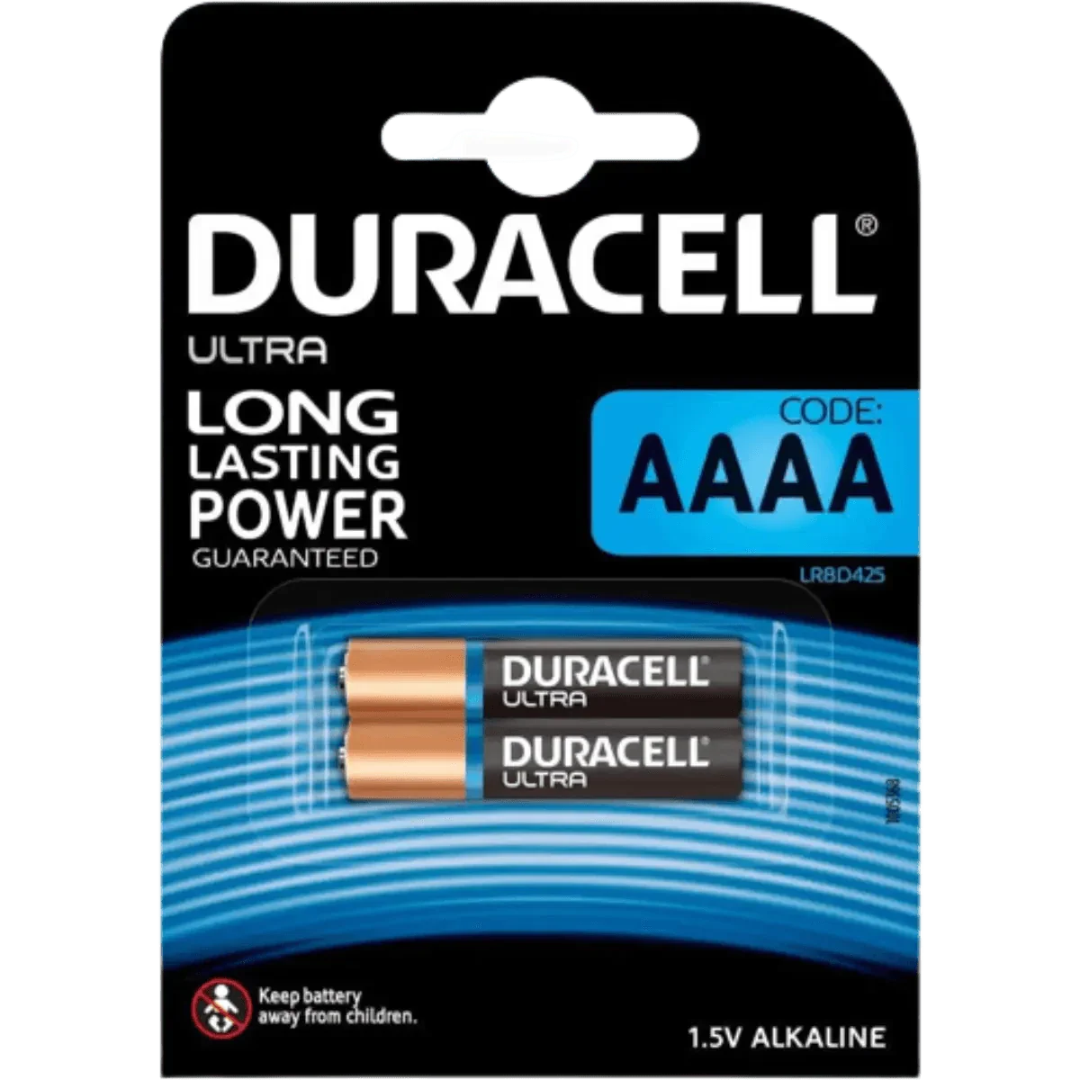 Piles alcalines Duracell AAAA LR61 1,5 V vendues par lot de deux
