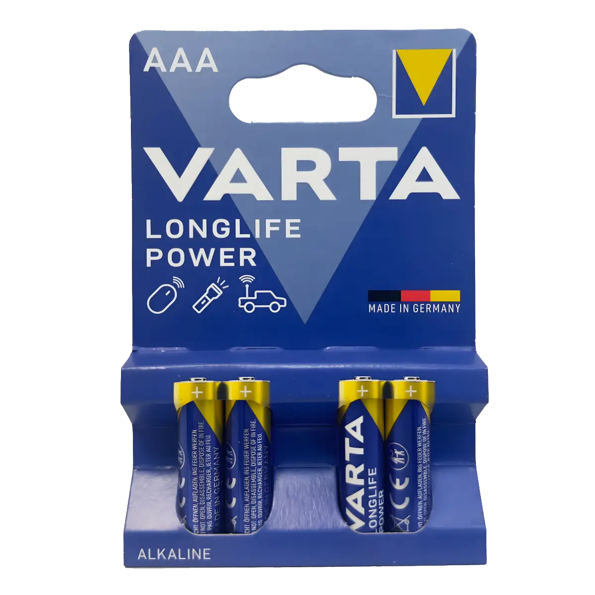 Gängige Alkalibatterien Blister AAA-AA-CD-LR1 und 9 V