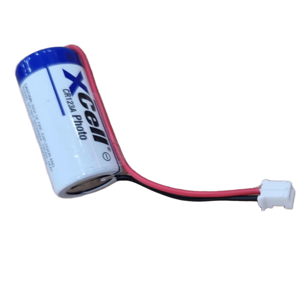 Pile CR123A 3V 1350mAh avec Connecteur – Compatible Alarme Verisure