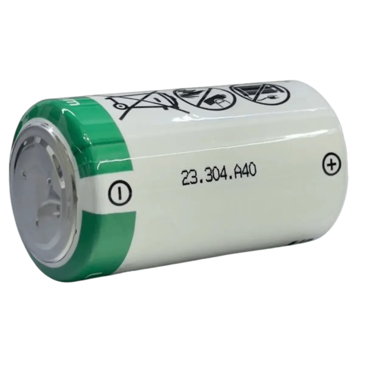 Pôle positif saillant et négatif plat de la SAFT LS33600