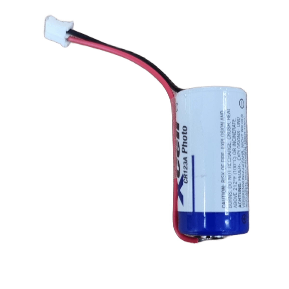 Pile CR123A 3V 1350mAh avec Connecteur – Compatible Alarme Verisure